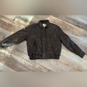 bill blass☆羊革☆ leather ‘bomber jacket Bill Blass VINTAGE Brown Bomber Leather Jacket Men's Medium
